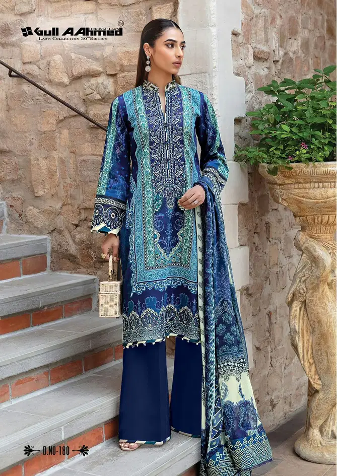 Lawn Vol 20 By Gull A Ahmed Lawn Cotton Printed Pakistani Dress Material Wholesale Shop In Surat
